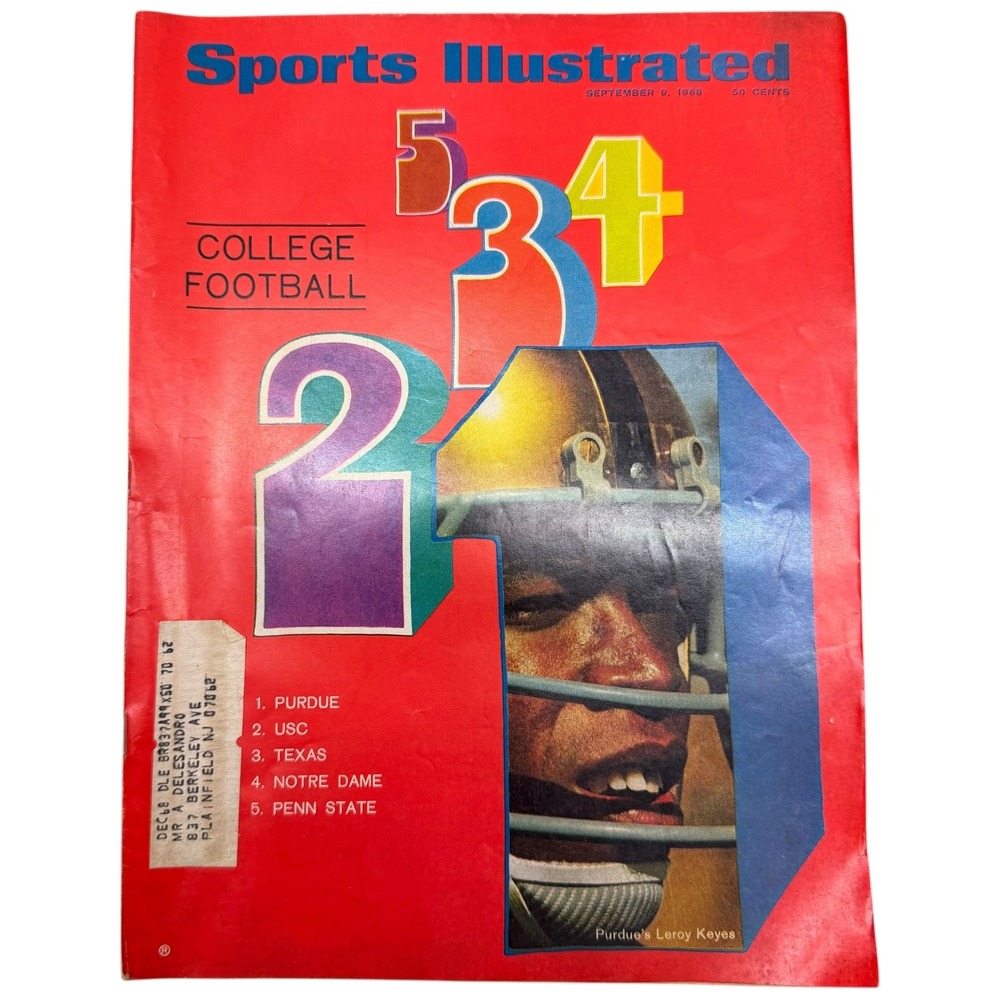 Sports Illustrated College Football September 8 1969 Magazine Purdue Leroy Keyes
